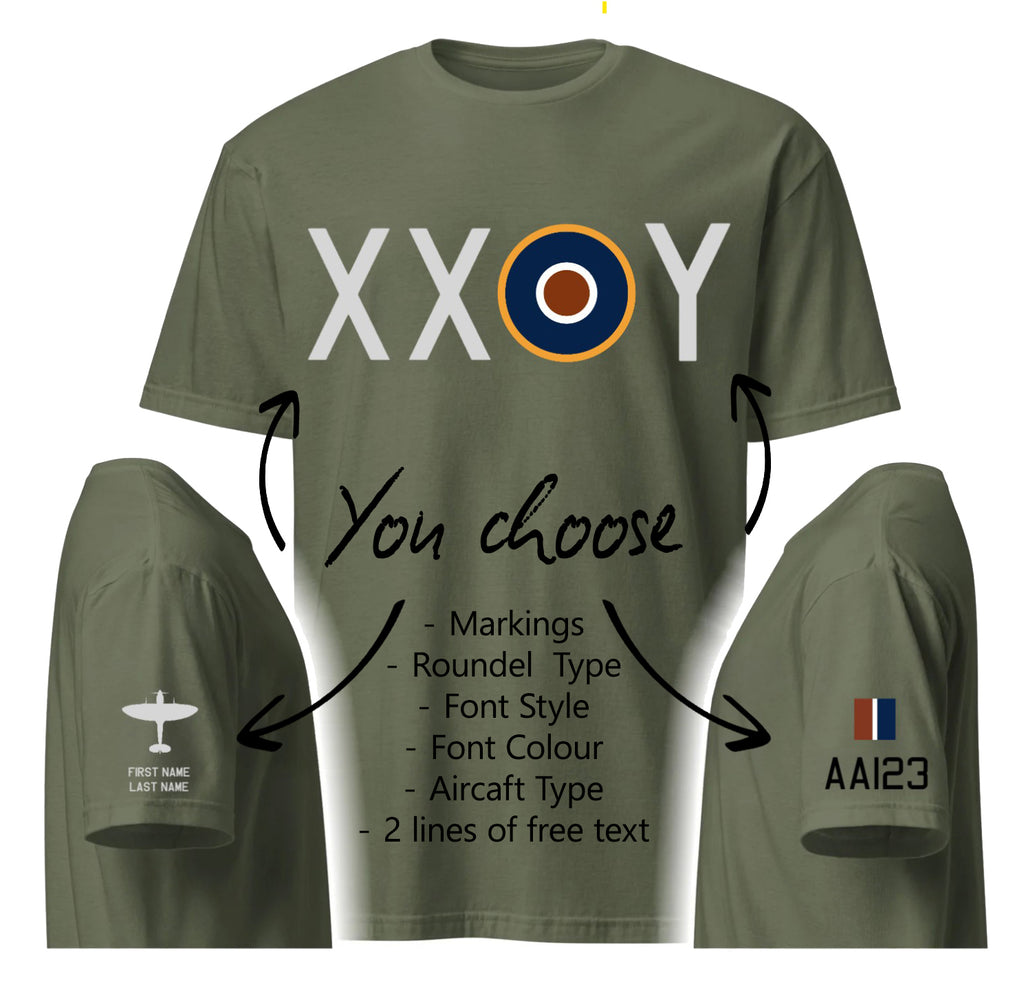 Custom RAF/RAAF Markings Short-Sleeve Lightweight T-Shirt