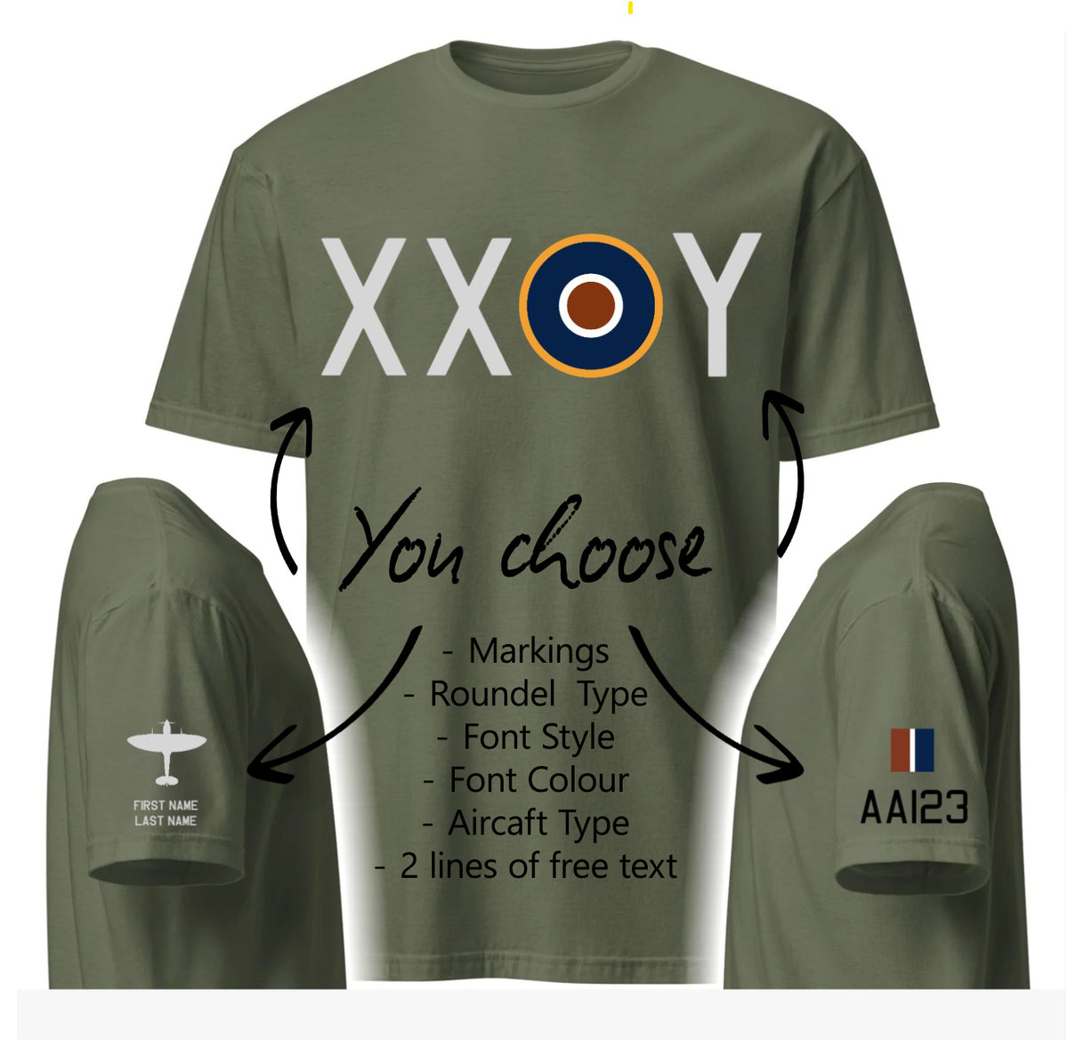 Gpu Raaf Under Shirt Custom RAF/RAAF Markings Short-Sleeve Lightweight T-Shirt