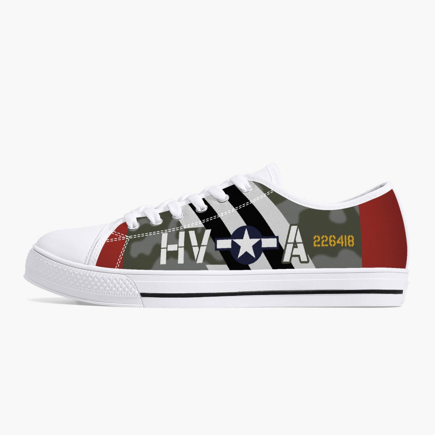 P-47 "HV-A" of Francis "Gabby" Gabreski Low Top Canvas Shoes - I Love a Hangar