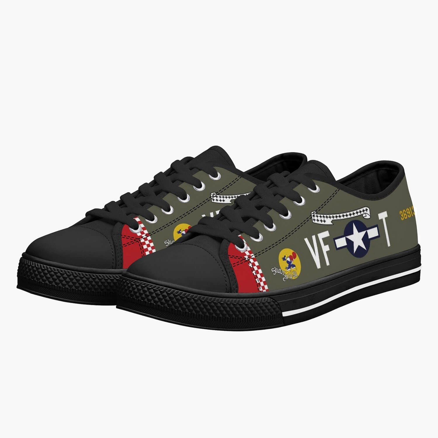 P-51 "Shangri-La" Low Top Canvas Shoes - I Love a Hangar