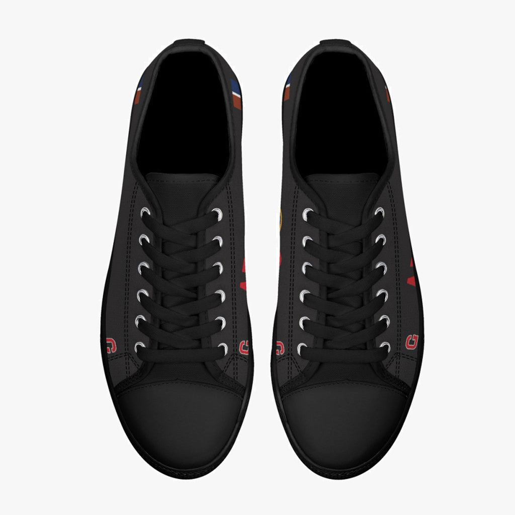 Lancaster "G for George" Low Top Canvas Shoes (Black) - I Love a Hangar