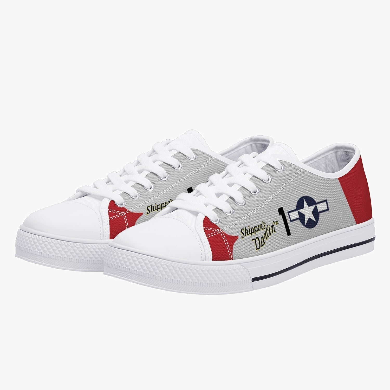 P-51 "Skipper's Darlin' III" Low Top Canvas Shoes - I Love a Hangar