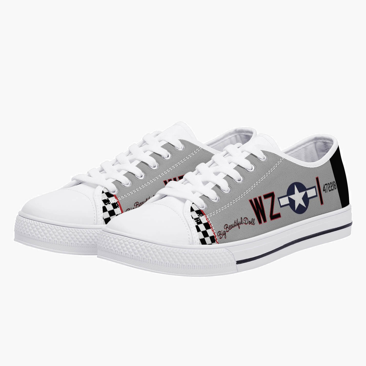 P-51 "Big Beautiful Doll" Low Top Canvas Shoes - I Love a Hangar