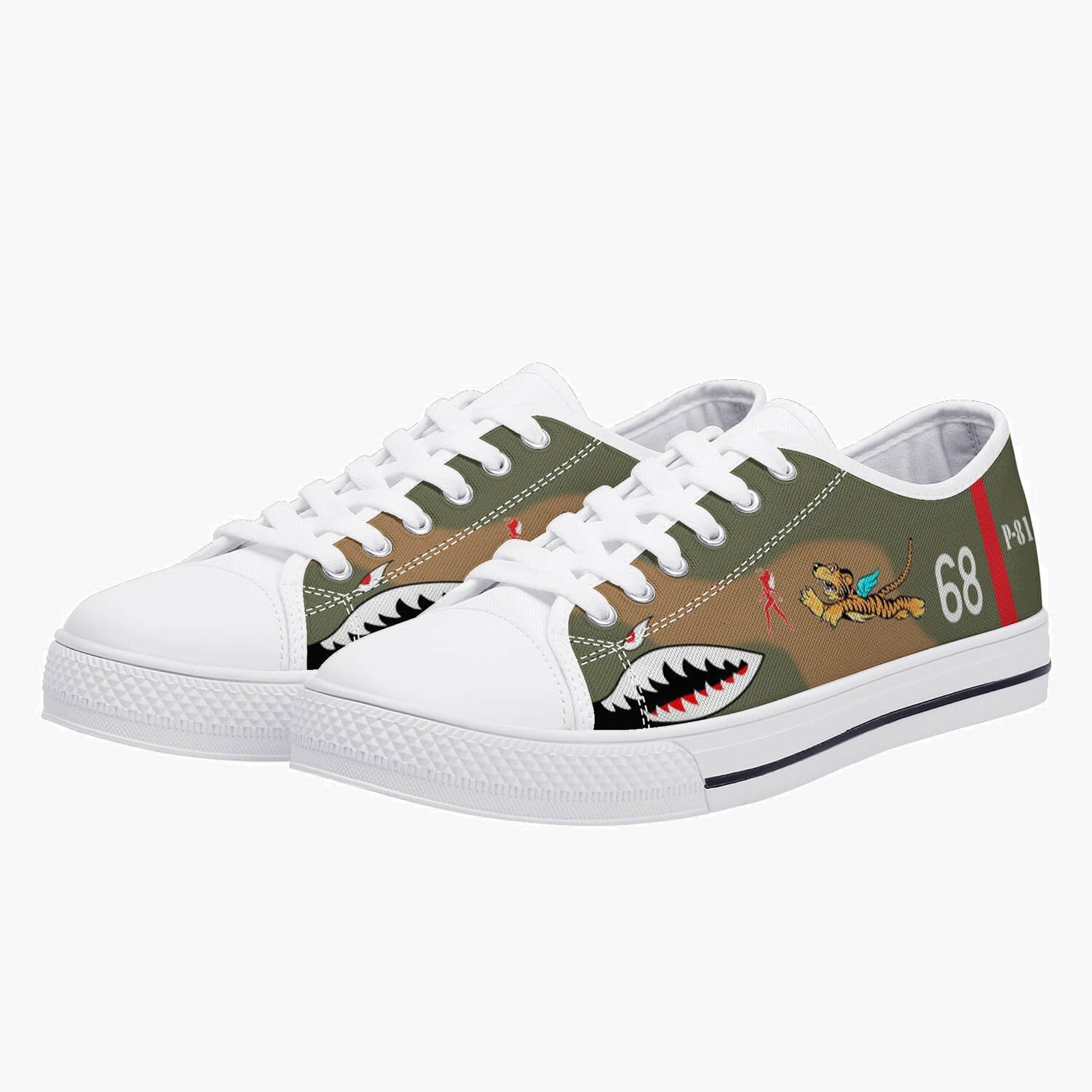 P-40 "White 68" of Charles Older Low Top Canvas Shoes - I Love a Hangar