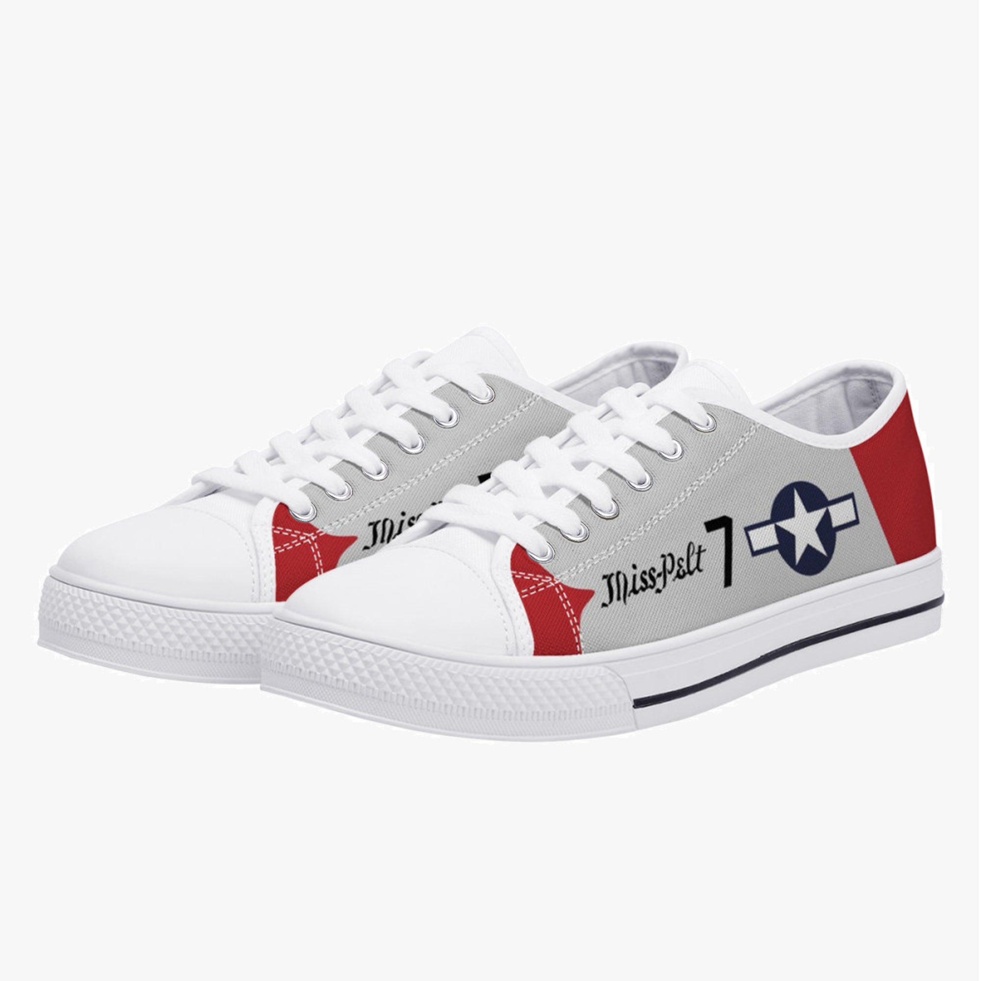 P-51 "Miss Pelt" Low Top Canvas Shoes - I Love a Hangar