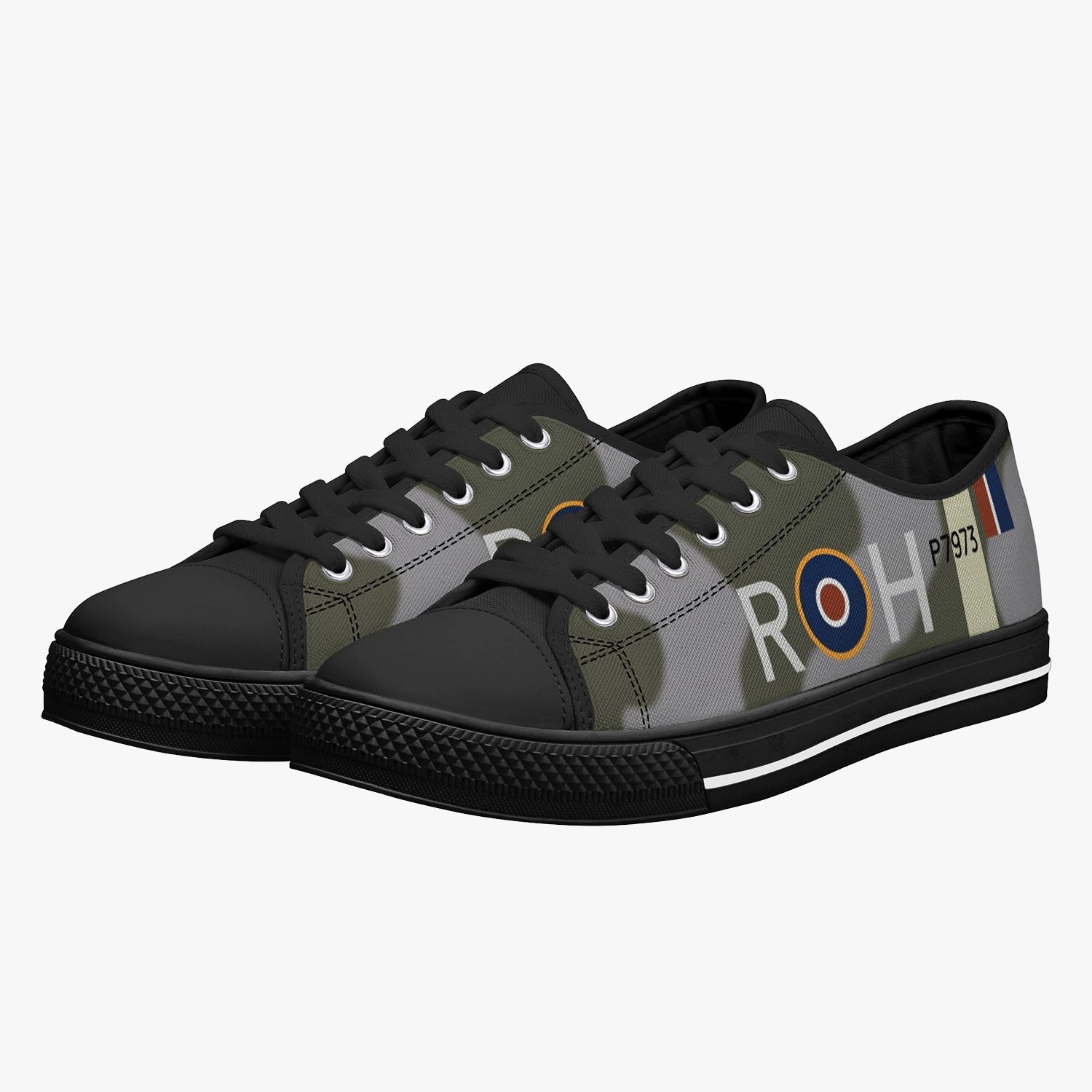 Spitfire "R-H" of Keith "Bluey" Truscott Low Top Canvas Shoes - I Love a Hangar