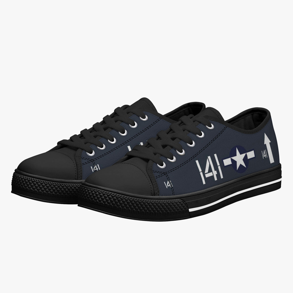F4U Corsair "White 141" Low Top Canvas Shoes - I Love a Hangar