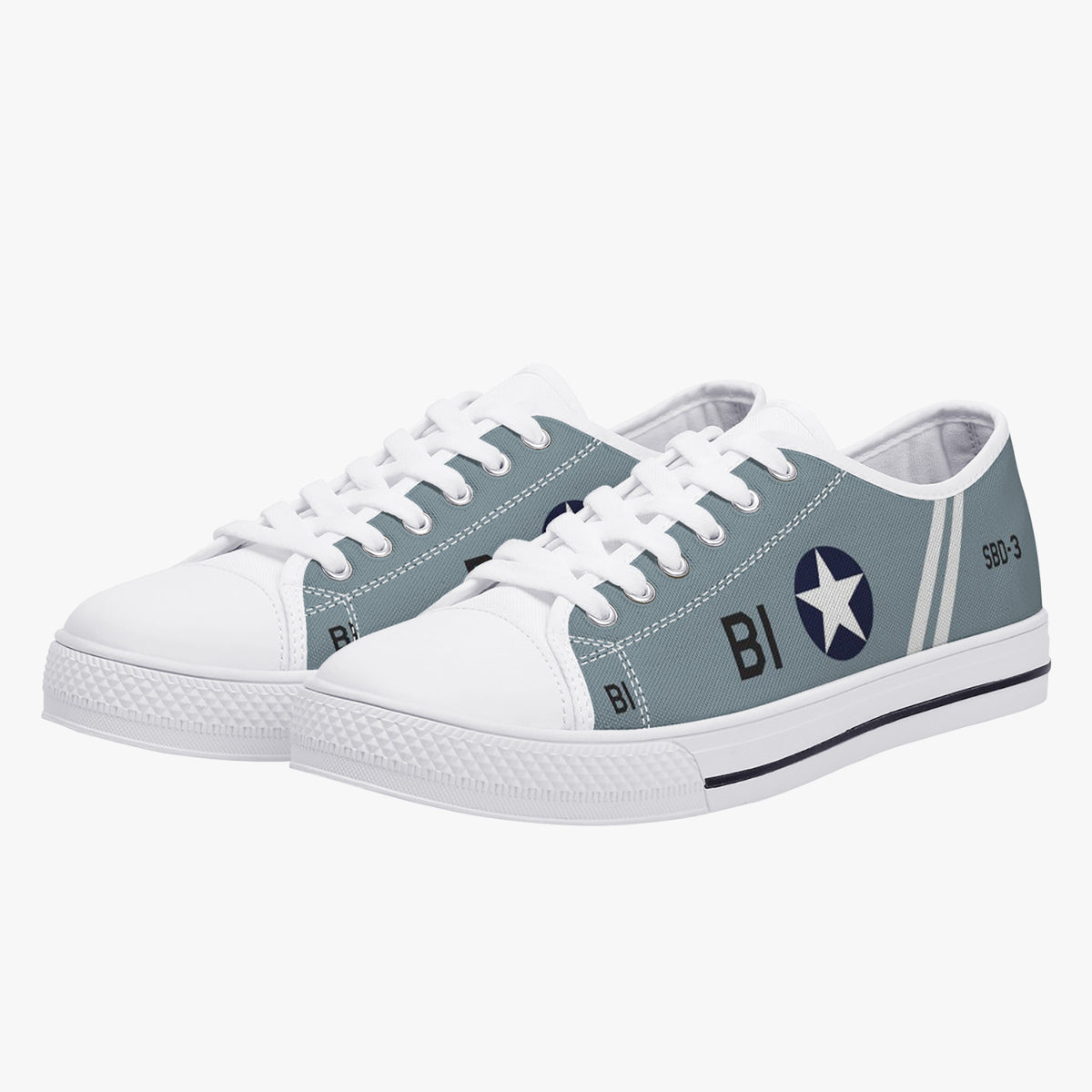 SBD Dauntless "Black B1" Low Top Canvas Shoes - I Love a Hangar
