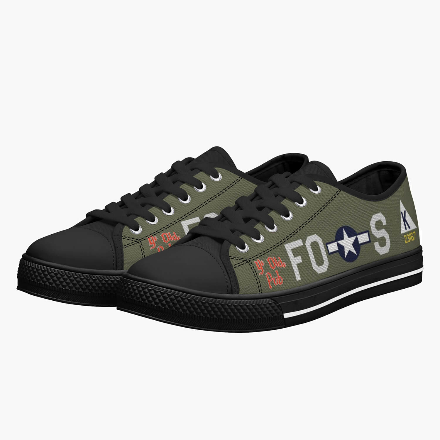 B-17 "Ye Olde Pub" Low Top Canvas Shoes - I Love a Hangar