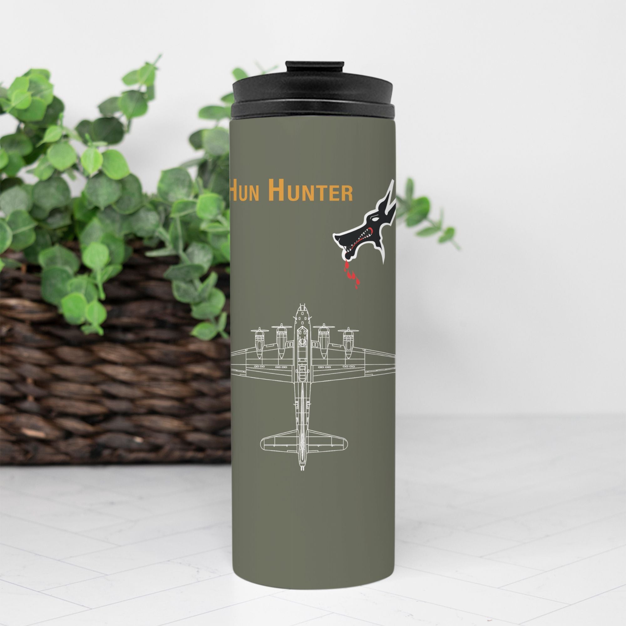 B-17 "Hun Hunter" Thermal Tumbler 16oz. (470ml) - I Love a Hangar