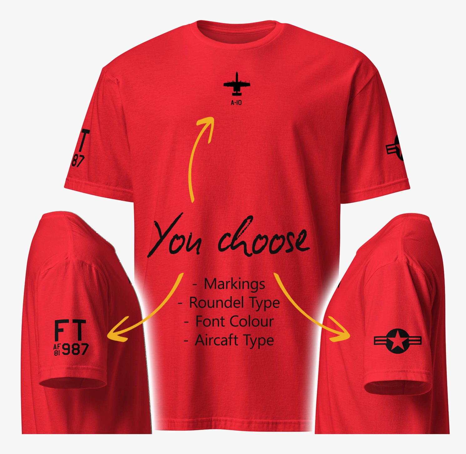 Custom USAF Style Markings Short-Sleeve Unisex T-Shirt - I Love a Hangar