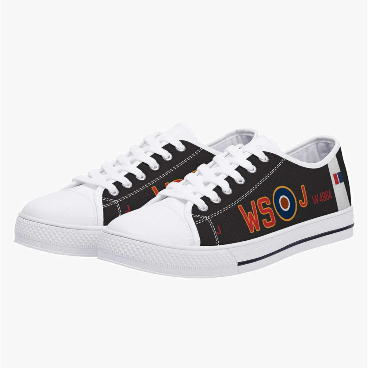 Lancaster "J for Johnnie" Low Top Canvas Shoes (Black) - I Love a Hangar