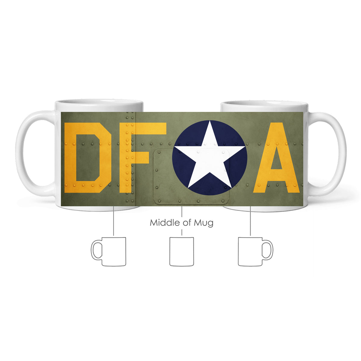 Custom USAAF Markings White Glossy Mug - I Love a Hangar