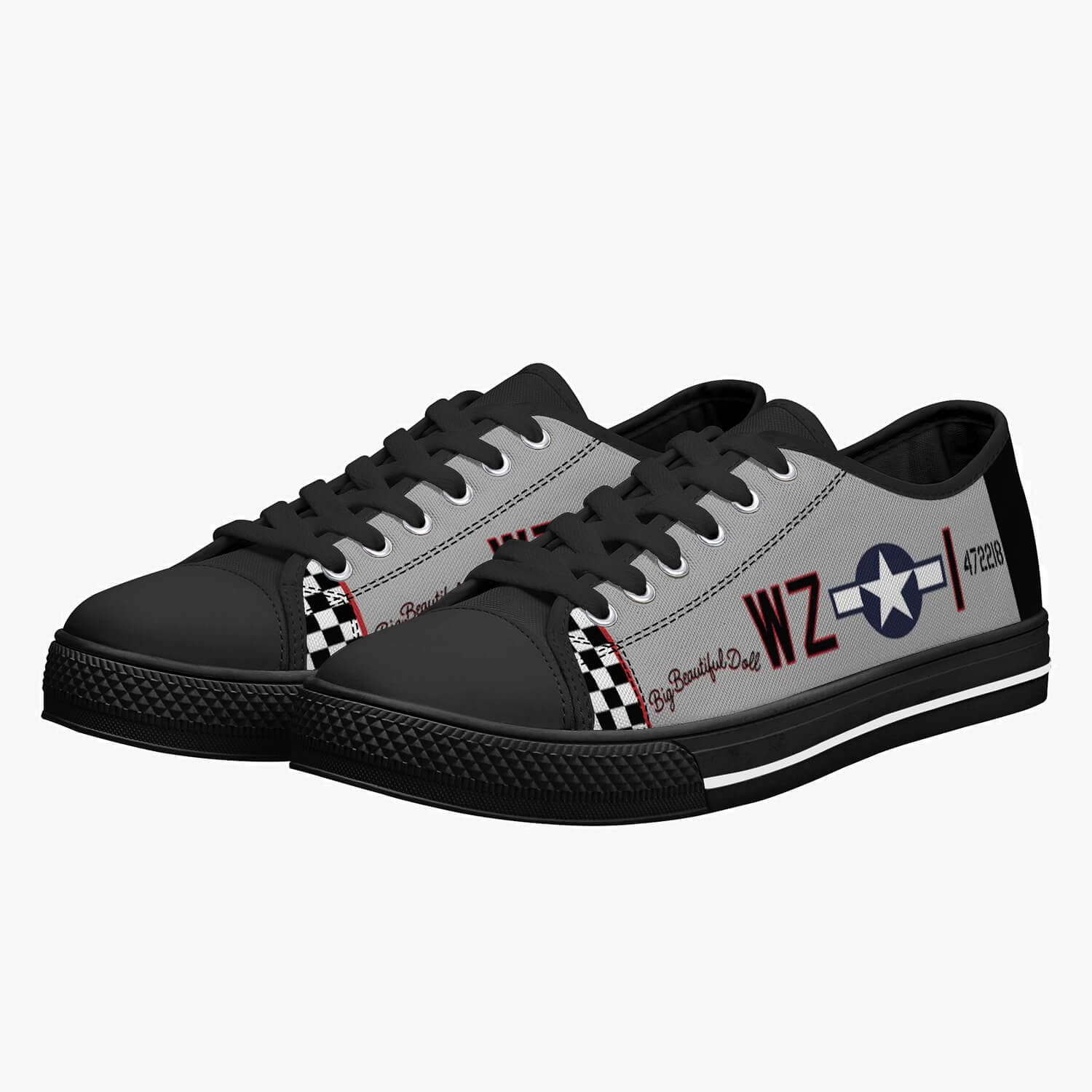 P-51 "Big Beautiful Doll" Low Top Canvas Shoes - I Love a Hangar