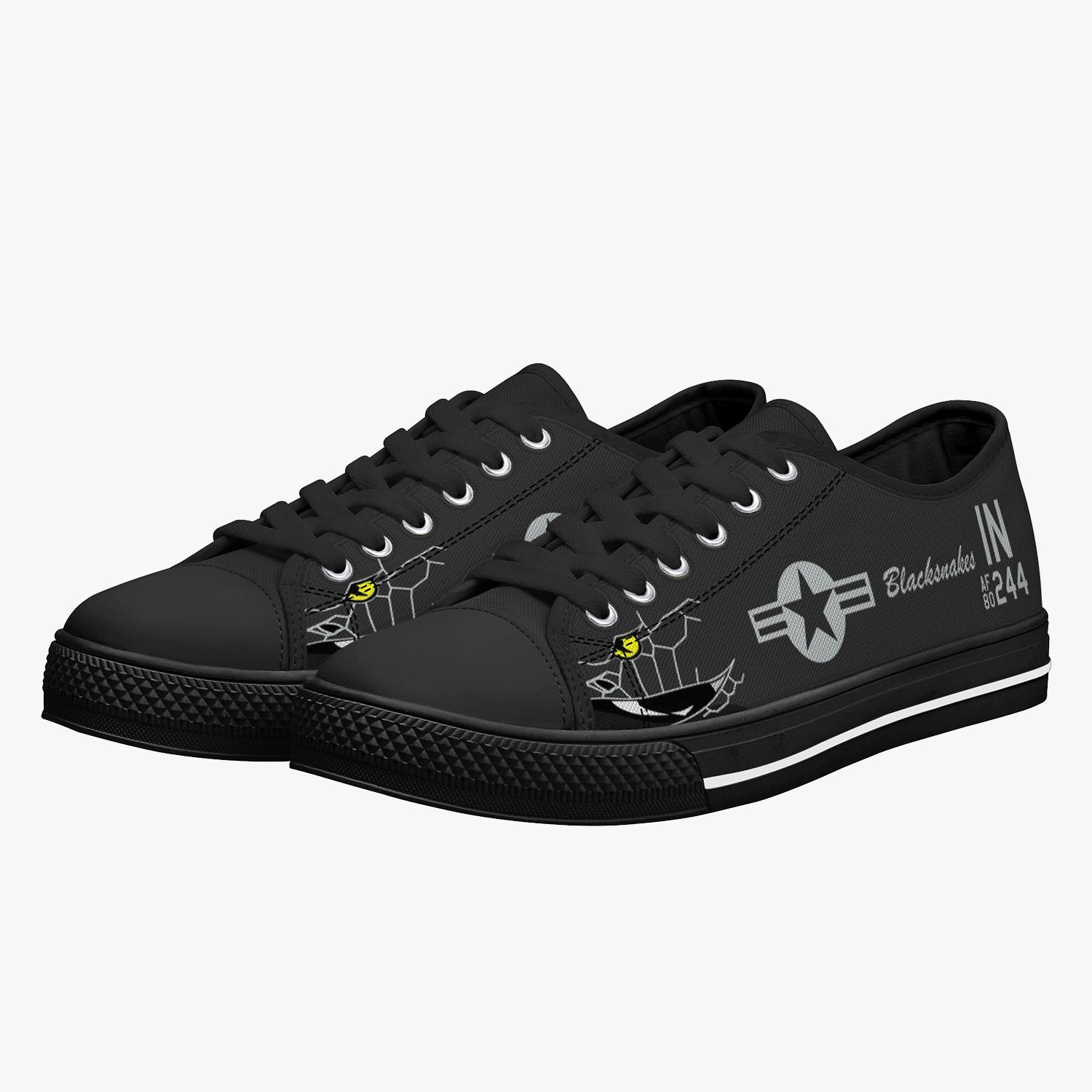 A-10 "Blacksnakes" Low Top Canvas Shoes (Dark) - I Love a Hangar