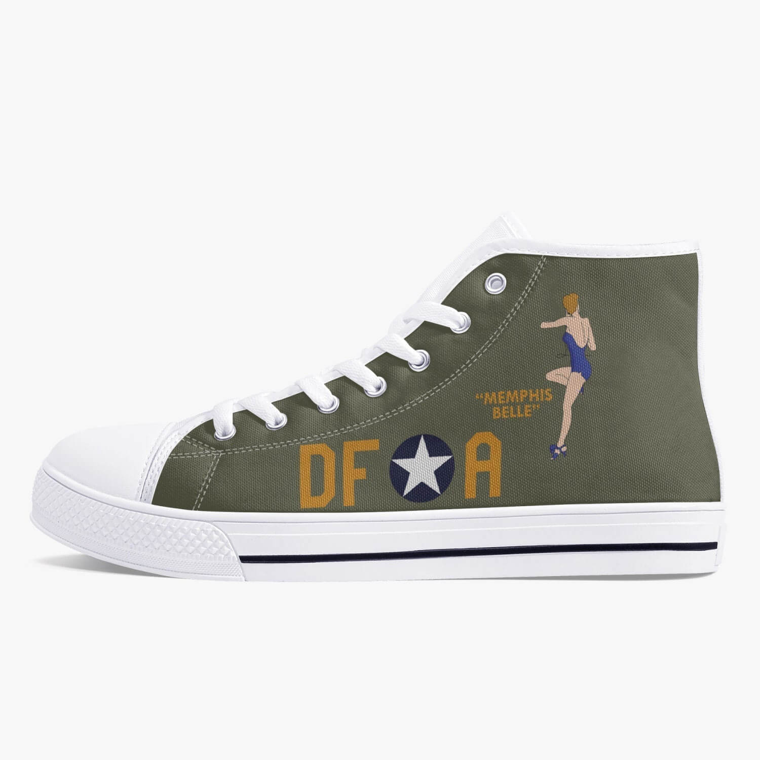 B-17 "Memphis Belle" High Top Canvas Shoes - I Love a Hangar