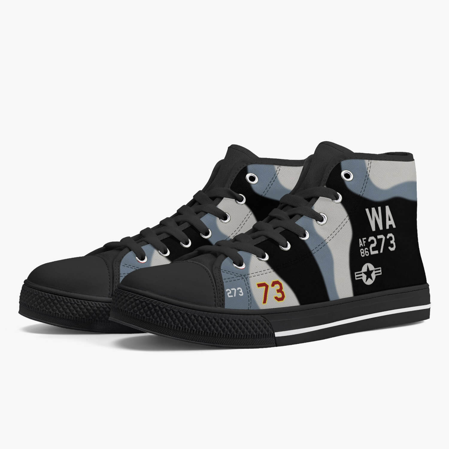 64th Aggressor Squadron High Top Canvas Shoes - I Love a Hangar