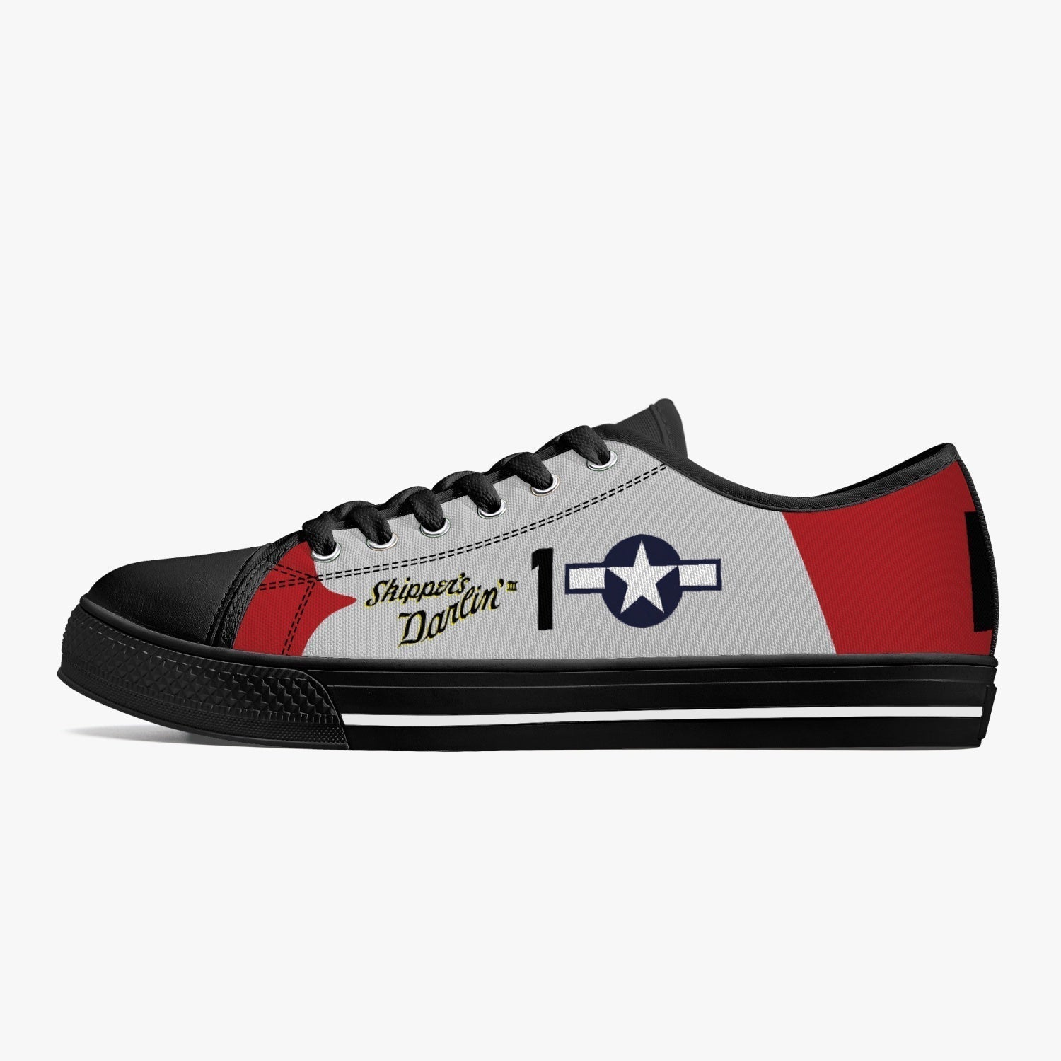 P-51 "Skipper's Darlin' III" Low Top Canvas Shoes - I Love a Hangar