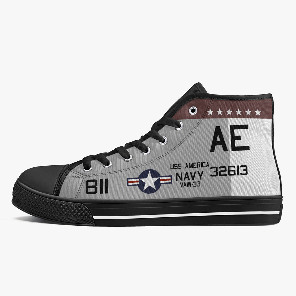 VAW-33 "Nighthawks" High Top Canvas Shoes - I Love a Hangar
