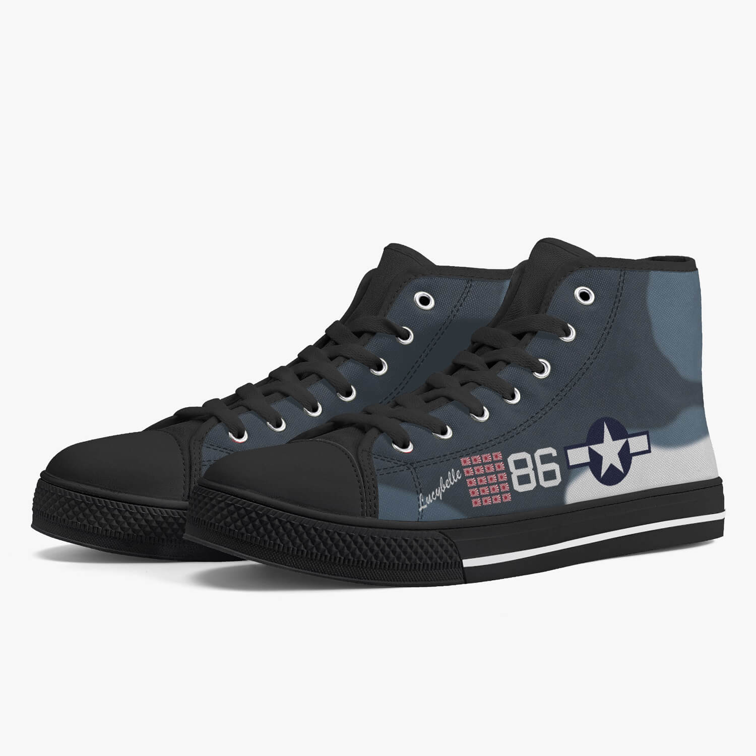 F4U Corsair "Lucybelle" High Top Canvas Shoes - I Love a Hangar