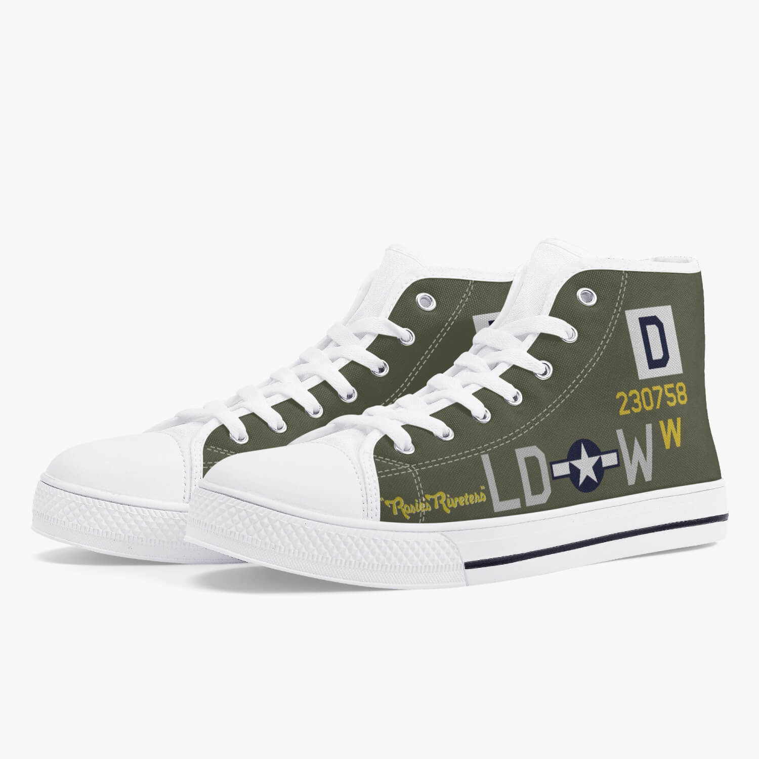 B-17 "Rosie's Riveters" High Top Canvas Shoes - I Love a Hangar