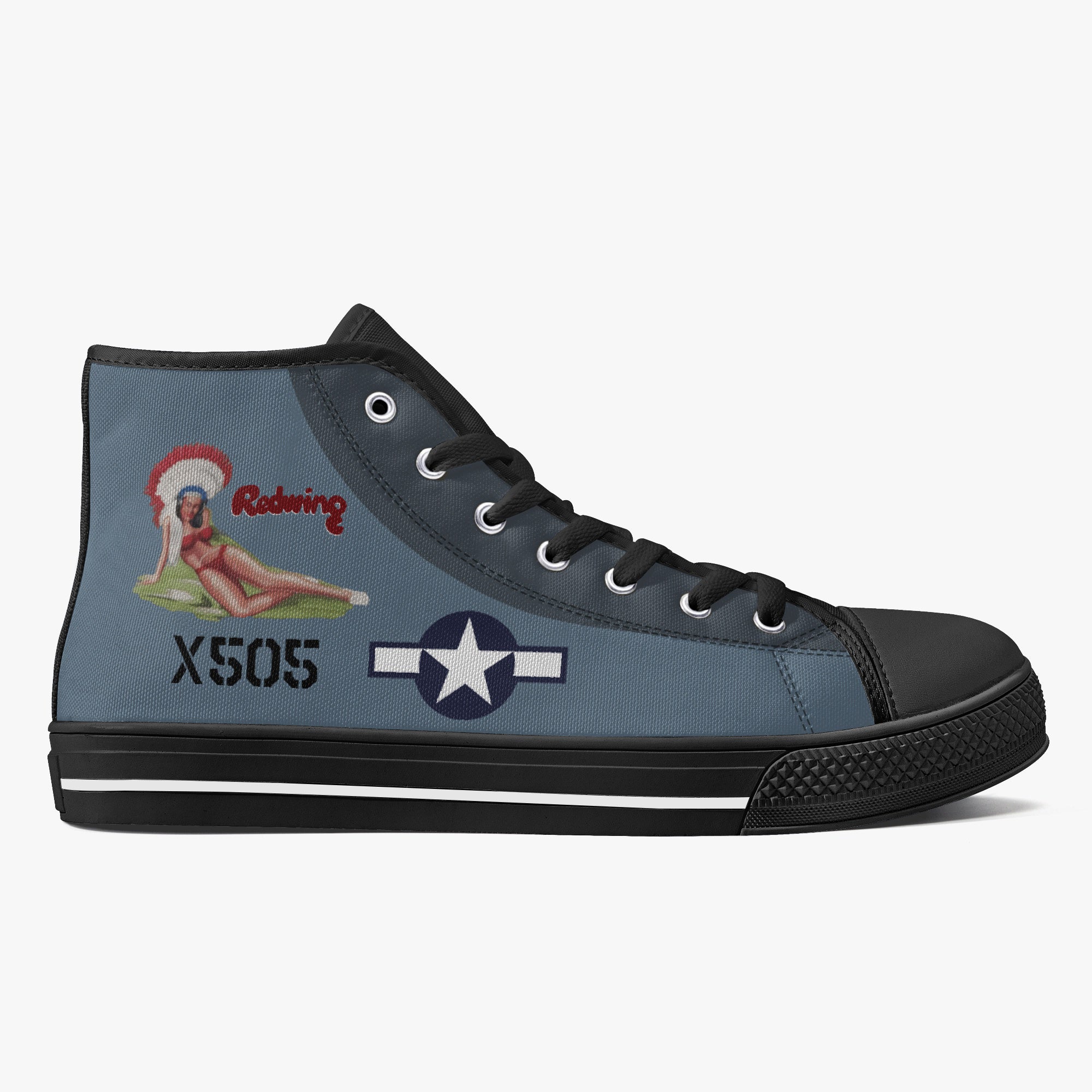 PB4Y-2 Privateer "Redwing" High Top Canvas Shoes - I Love a Hangar