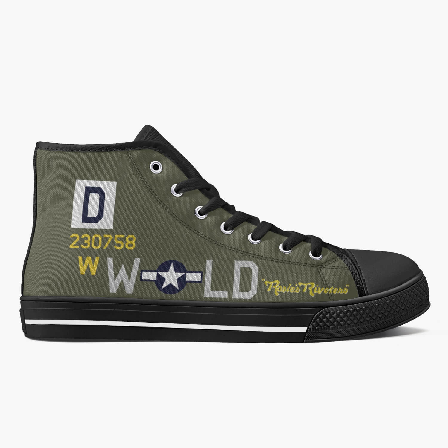 B-17 "Rosie's Riveters" High Top Canvas Shoes - I Love a Hangar