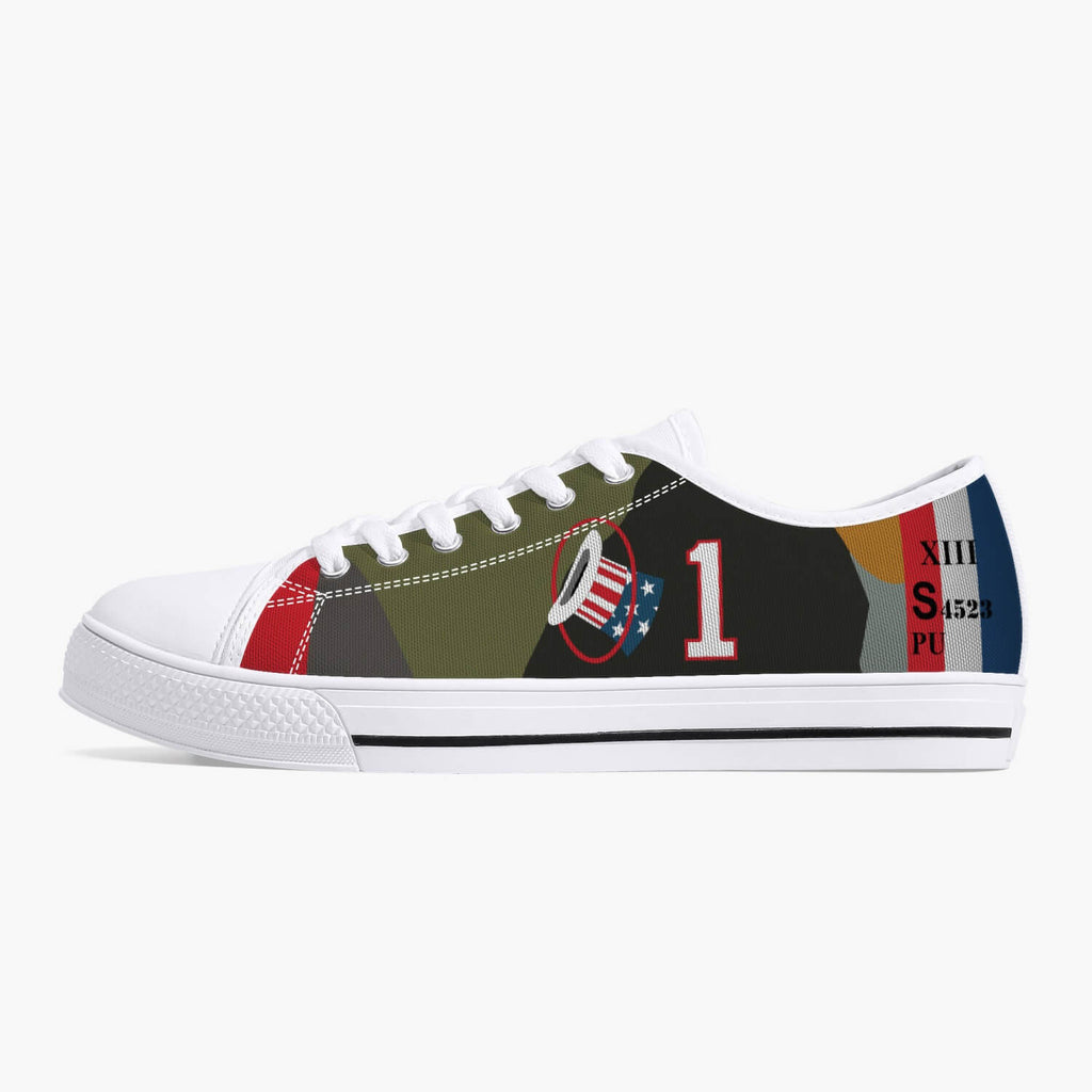 SPAD XIII of Capt. Eddie Rickenbacker Low Top Canvas Shoes - I Love a Hangar