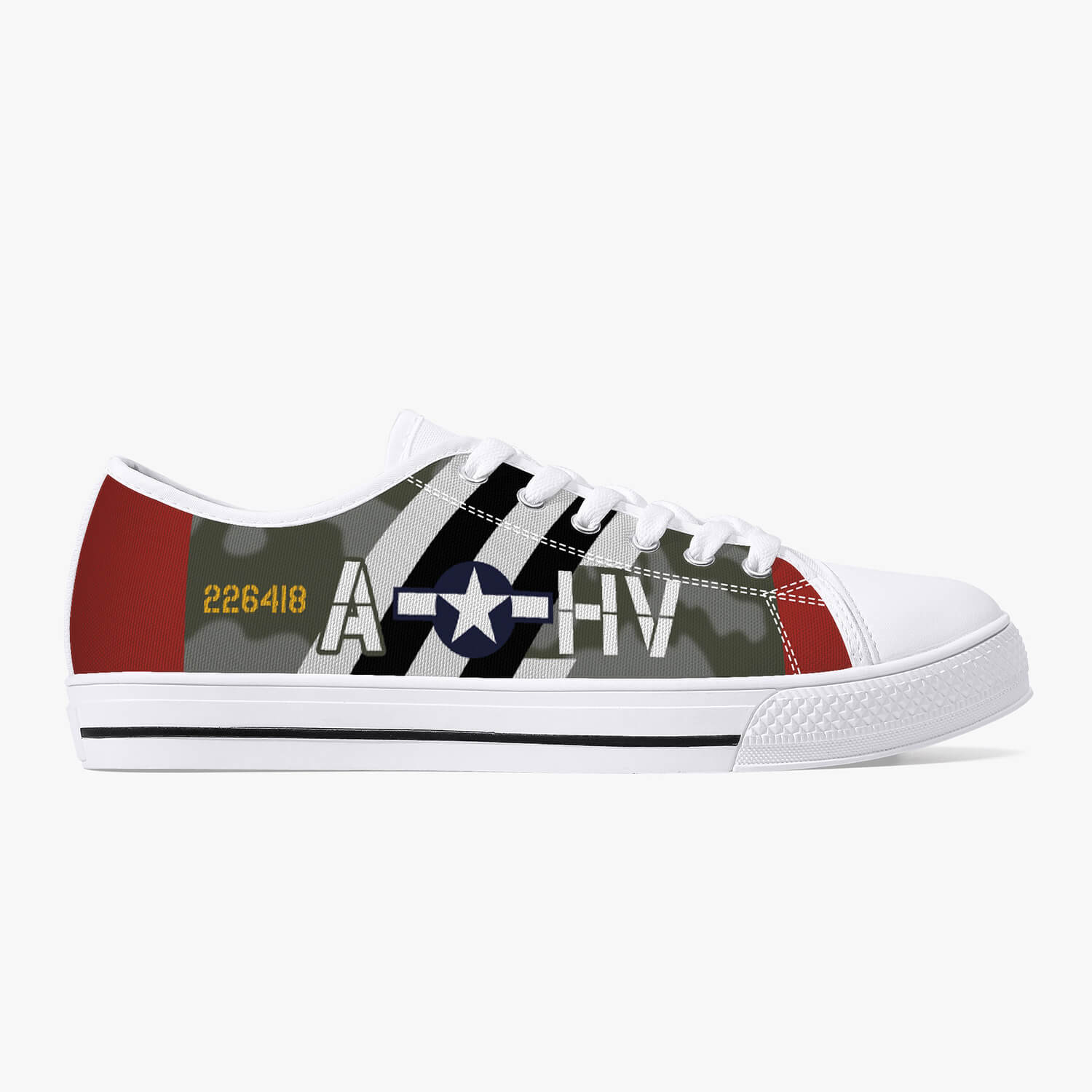 P-47 "HV-A" of Francis "Gabby" Gabreski Low Top Canvas Shoes - I Love a Hangar