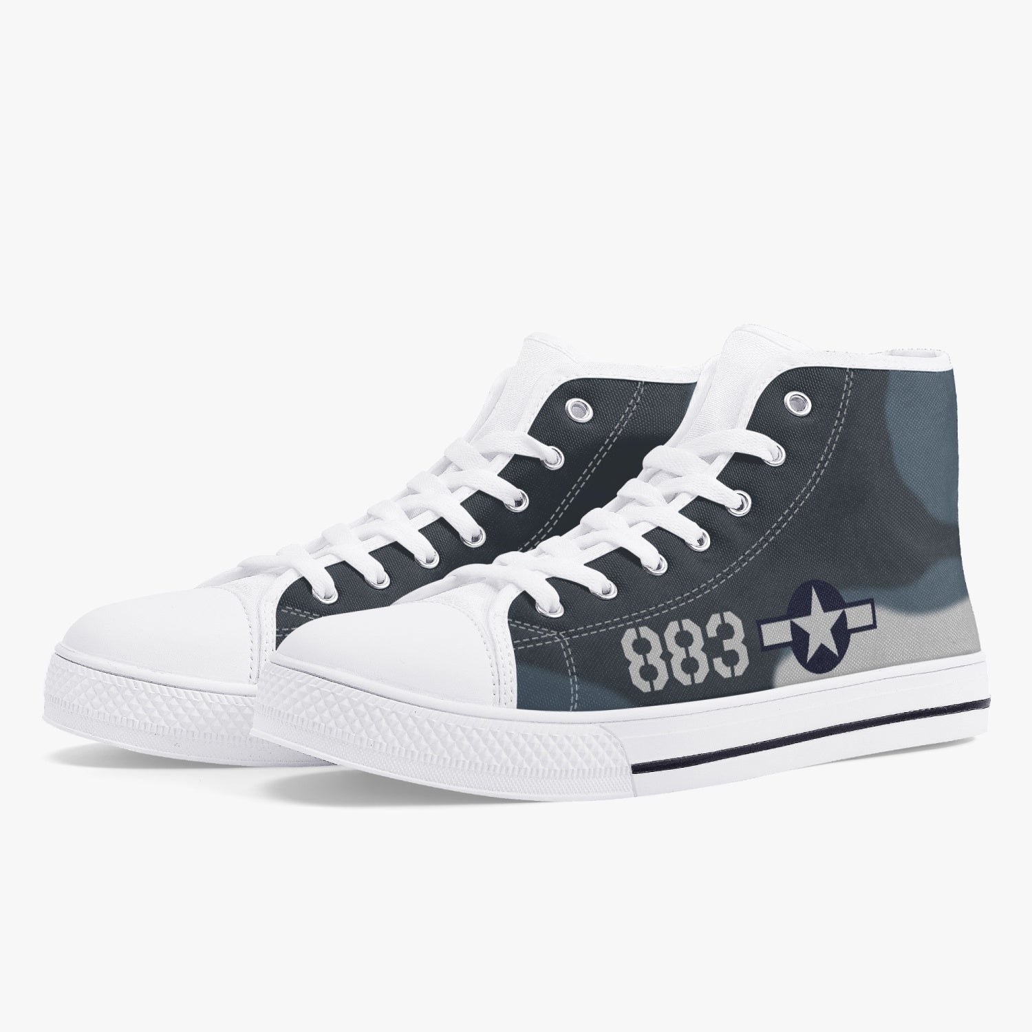 F4U Corsair "White 883" High  Top Canvas Shoes - I Love a Hangar