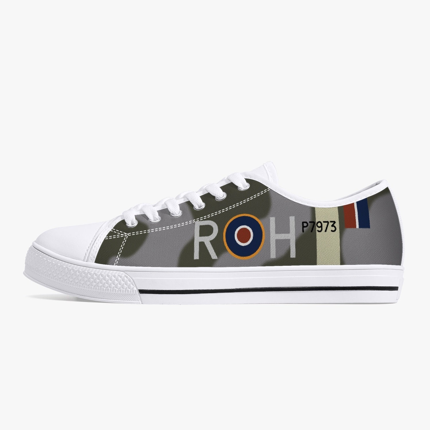 Spitfire "R-H" of Keith "Bluey" Truscott Low Top Canvas Shoes - I Love a Hangar