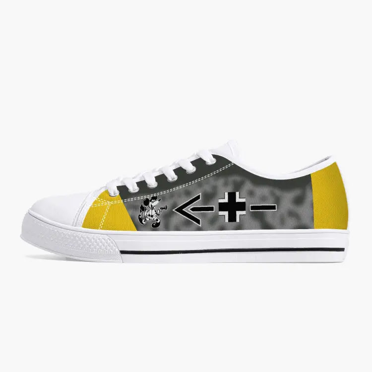 Bf-109 "Black Chevron and Bars" of Adolf Galland Low Top Canvas Shoes - I Love a Hangar