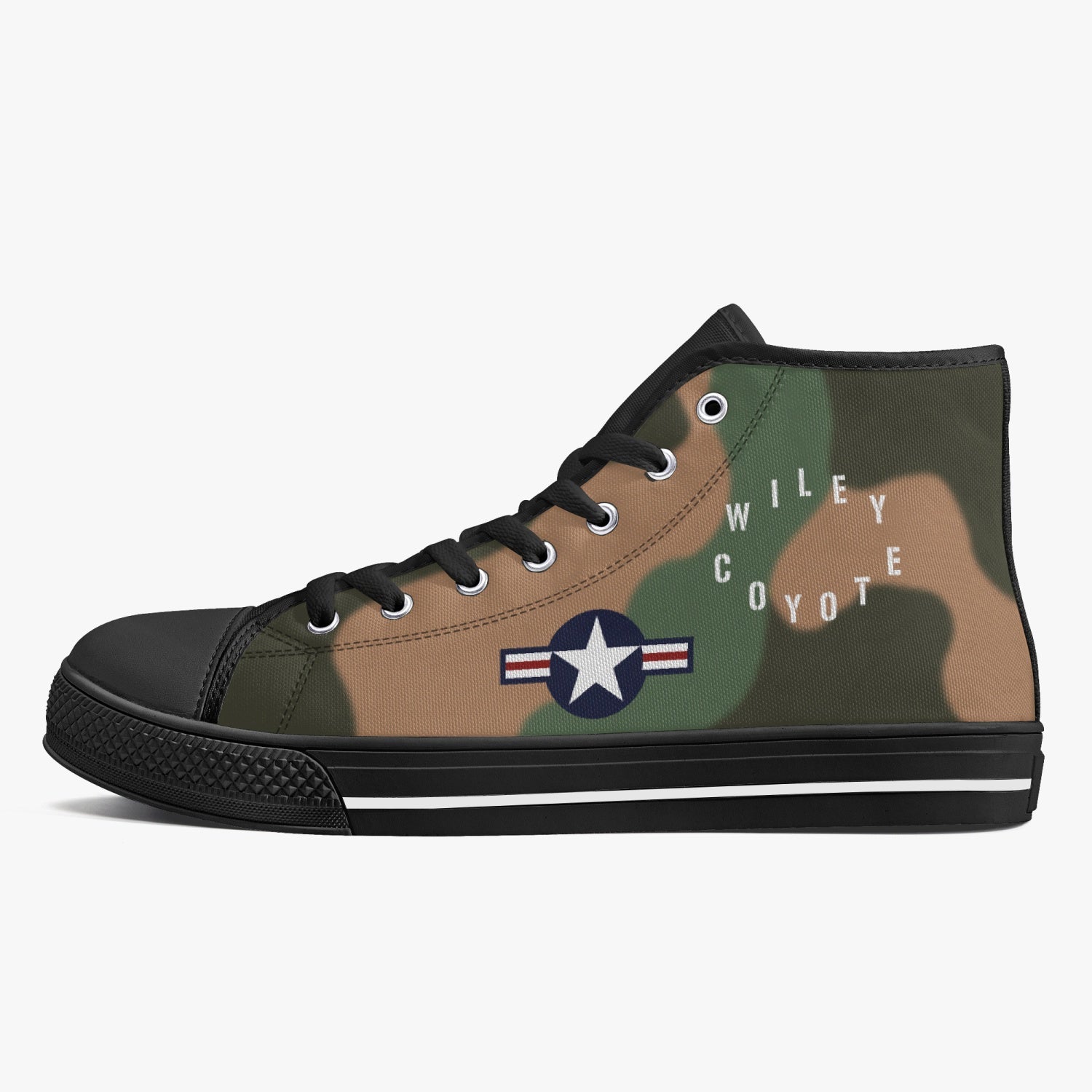 A-1 Skyraider "Wiley Coyote" High Top Canvas Shoes - I Love a Hangar