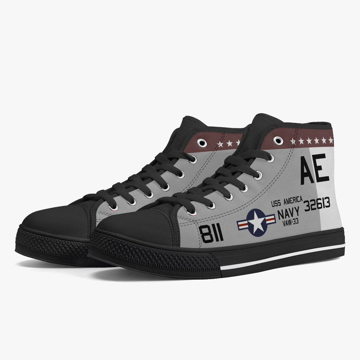 VAW-33 "Nighthawks" High Top Canvas Shoes - I Love a Hangar