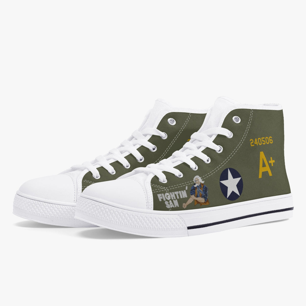 B-24 "Fightin' Sam" High Top Canvas Shoes - I Love a Hangar