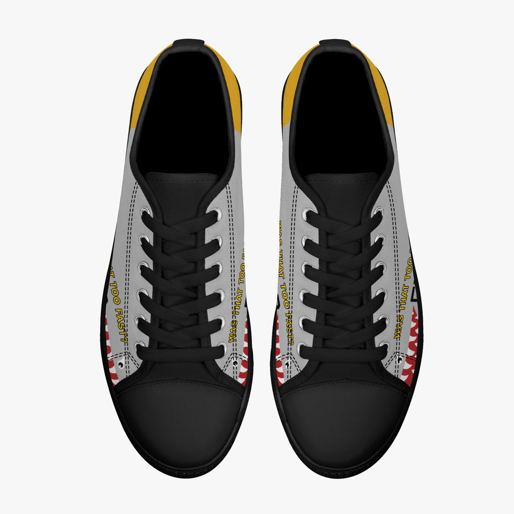 F-51 "Was That Too Fast?" Low Top Canvas Shoes - I Love a Hangar