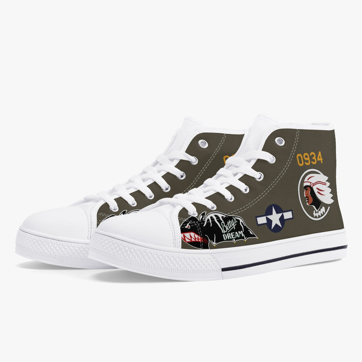 B-25 "Betty's Dream" High Top Canvas Shoes - I Love a Hangar
