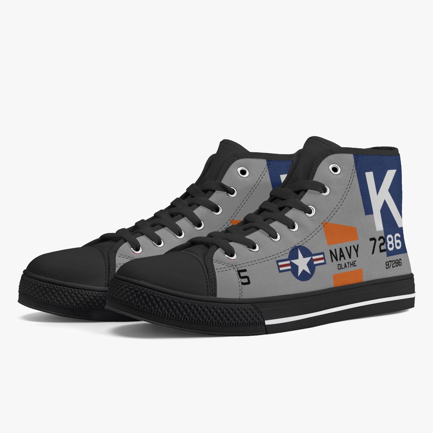 F4U Corsair "NAS Olathe" High Top Canvas Shoes - I Love a Hangar