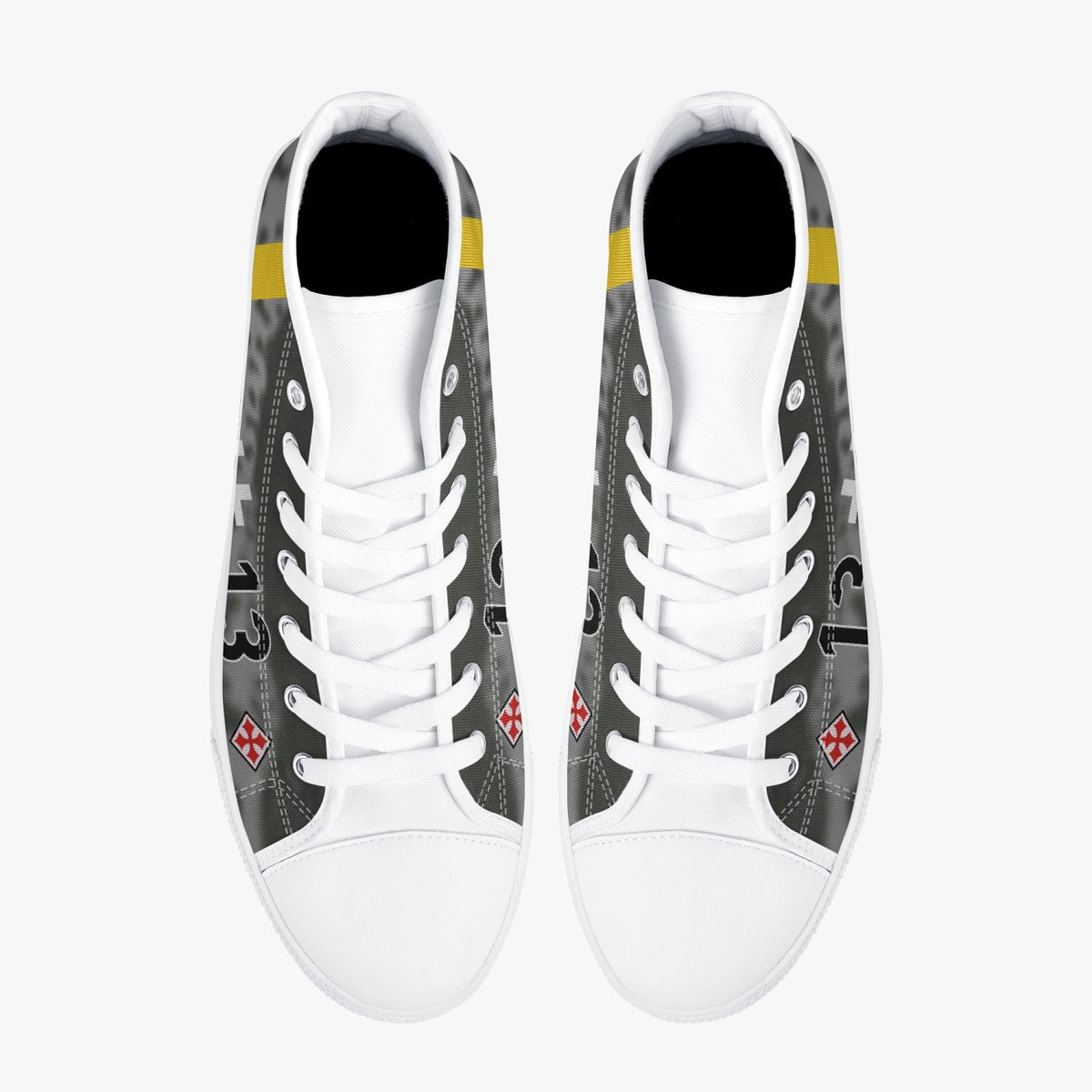 Bf-109 "Black 13" of Gunther Rall High Top Canvas Shoes - I Love a Hangar