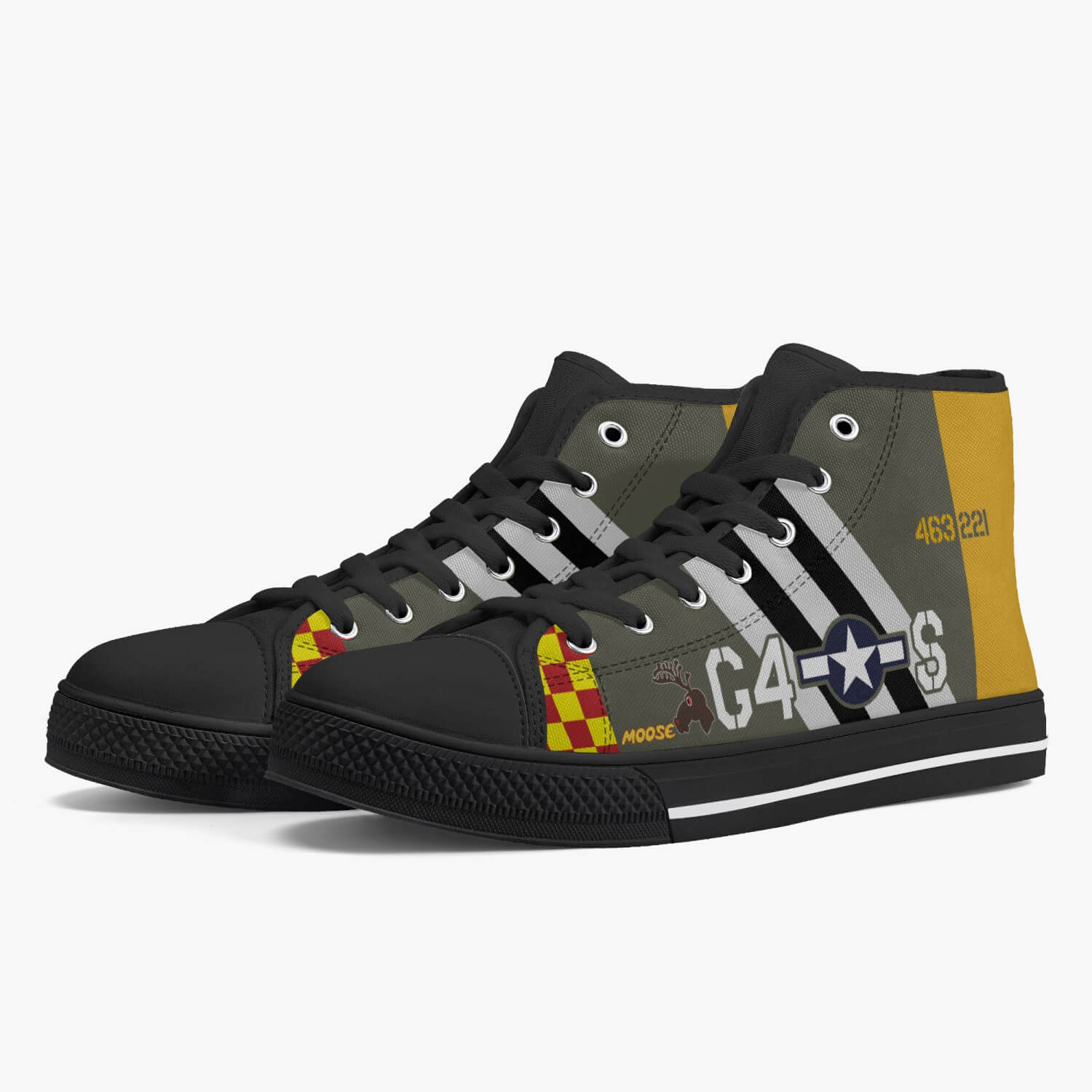 P-51 "Moose/Candyman" High Top Canvas Shoes - I Love a Hangar