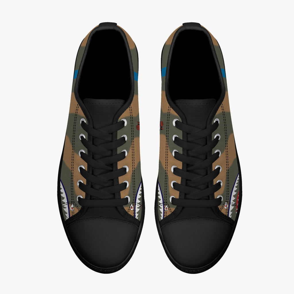 P-40 "White #48" of Tex Hill Low Top Canvas Shoes - I Love a Hangar