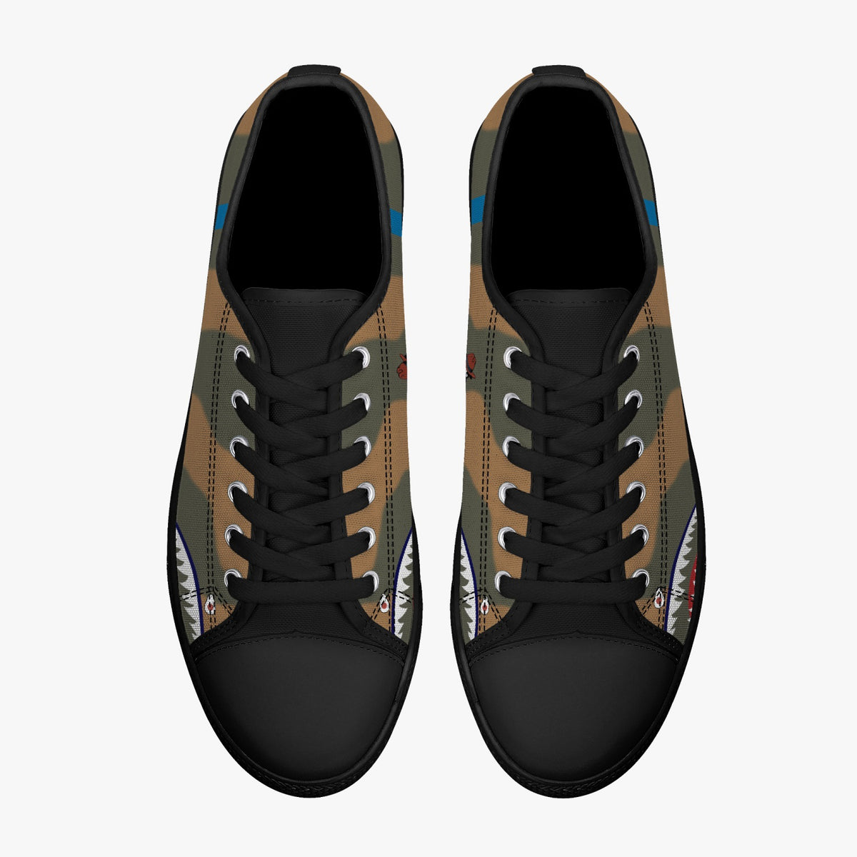 P-40 "White #48" of Tex Hill Low Top Canvas Shoes - I Love a Hangar