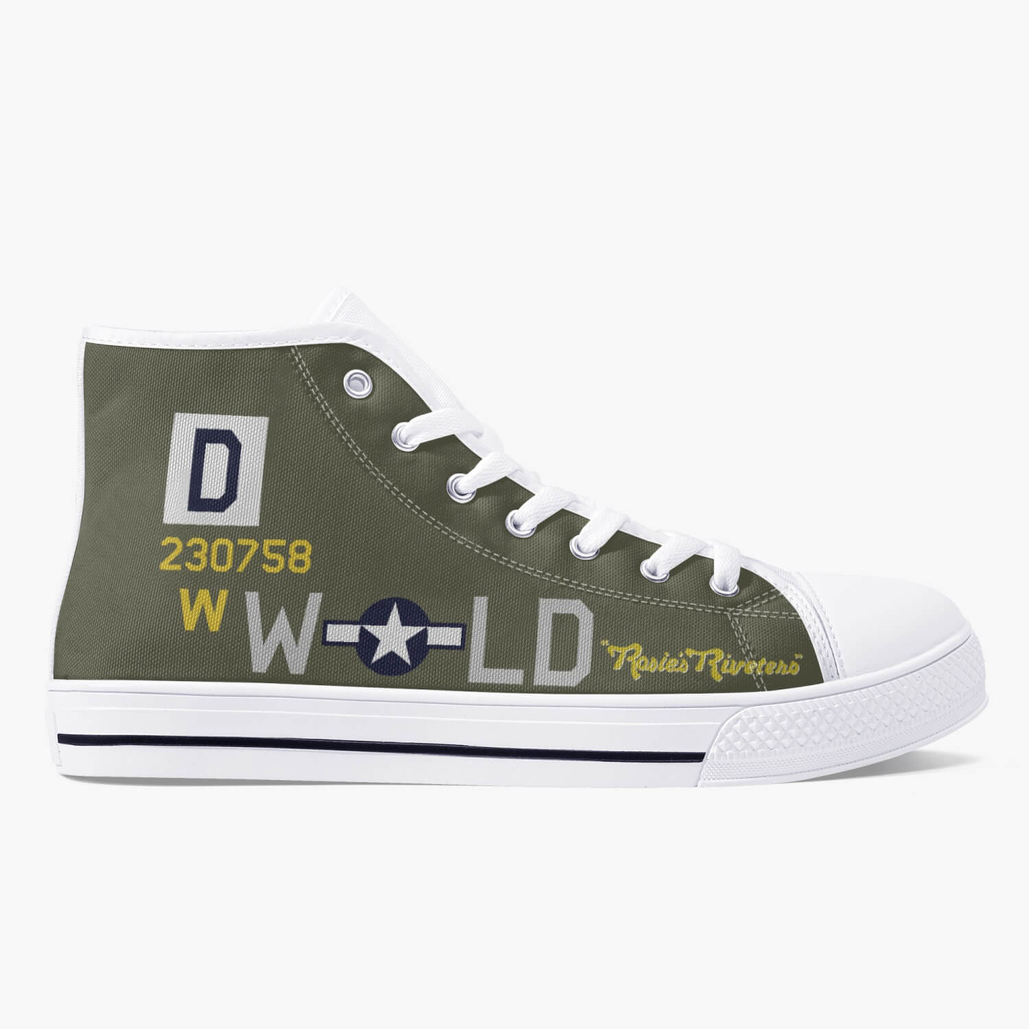 B-17 "Rosie's Riveters" High Top Canvas Shoes - I Love a Hangar