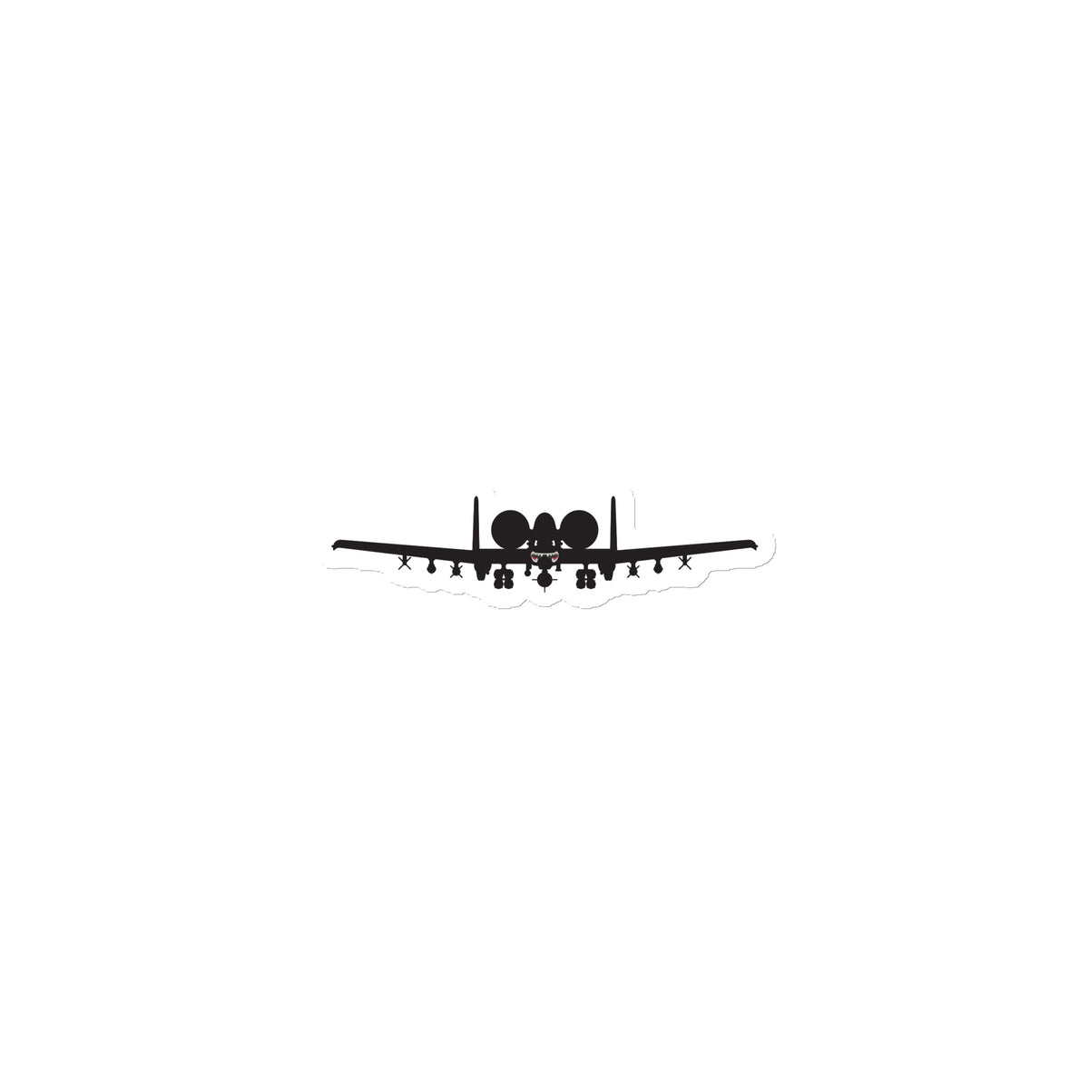 A-10 Front View Die Cut Magnet - I Love a Hangar