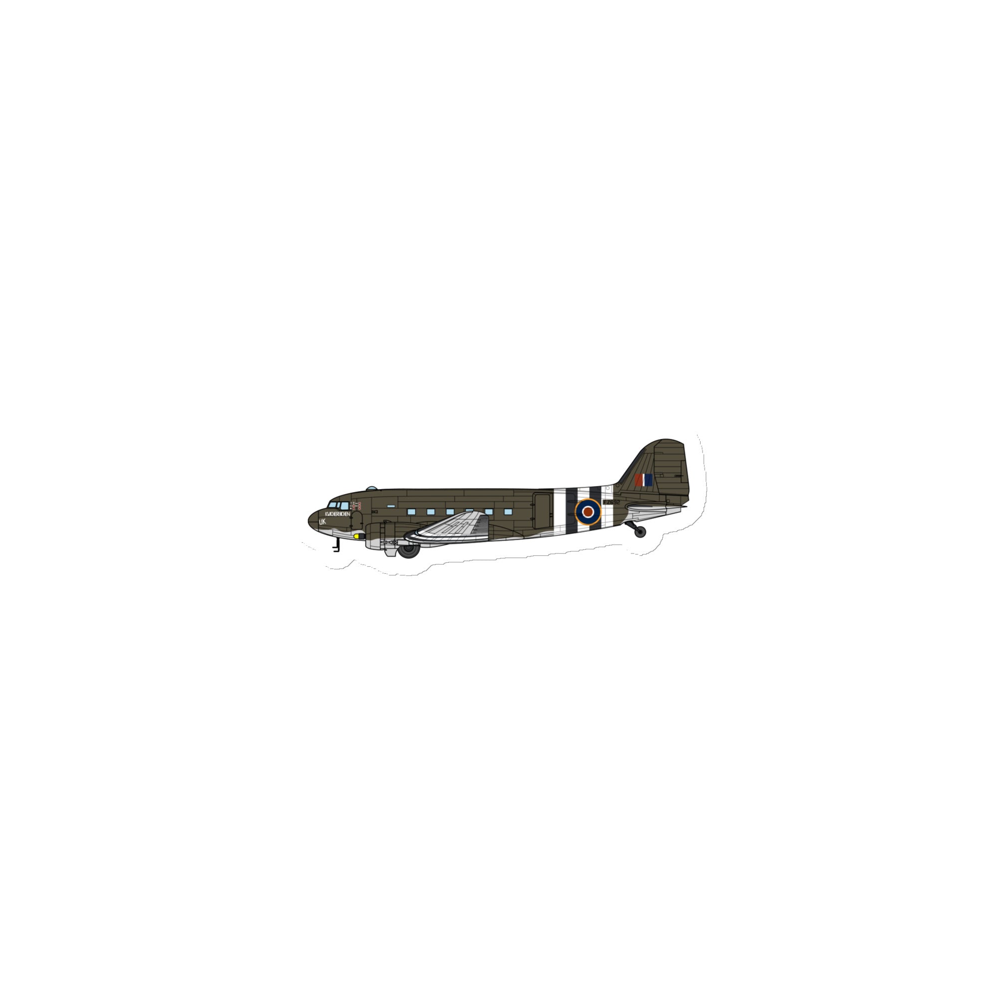 C-47 "Kwicherbichen" (Side View) Die Cut MagnetMagnet - I Love a Hangar