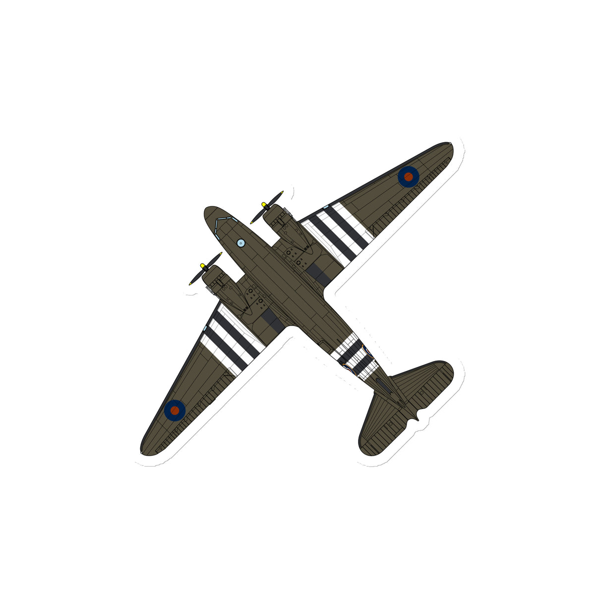 C-47 "Kwicherbichen" (Top View) Die Cut Magnet - I Love a Hangar