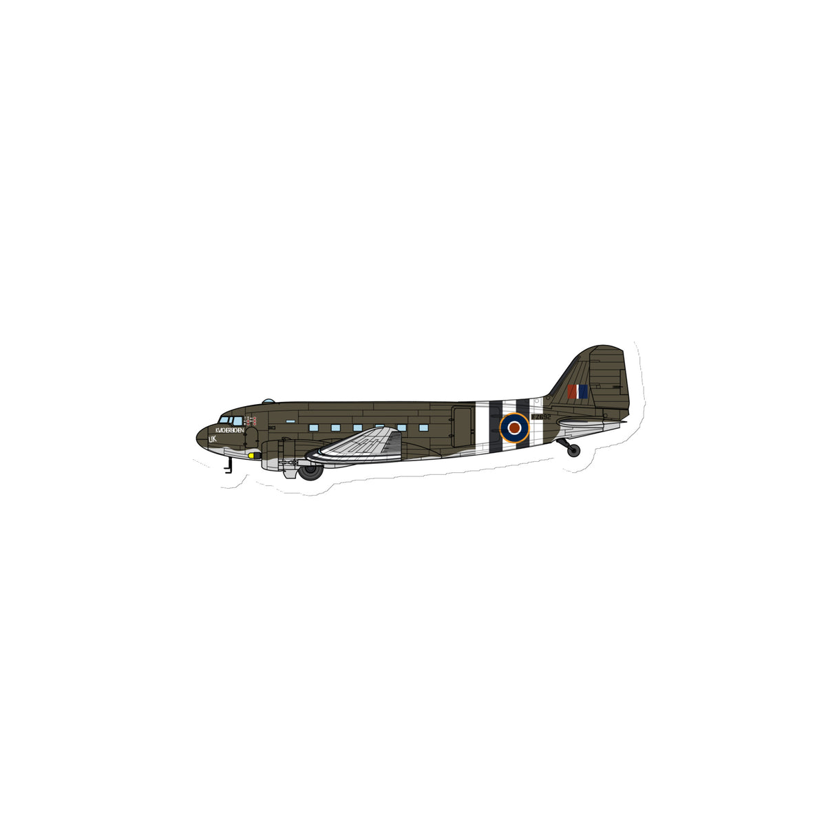 C-47 "Kwicherbichen" (Side View) Die Cut MagnetMagnet - I Love a Hangar
