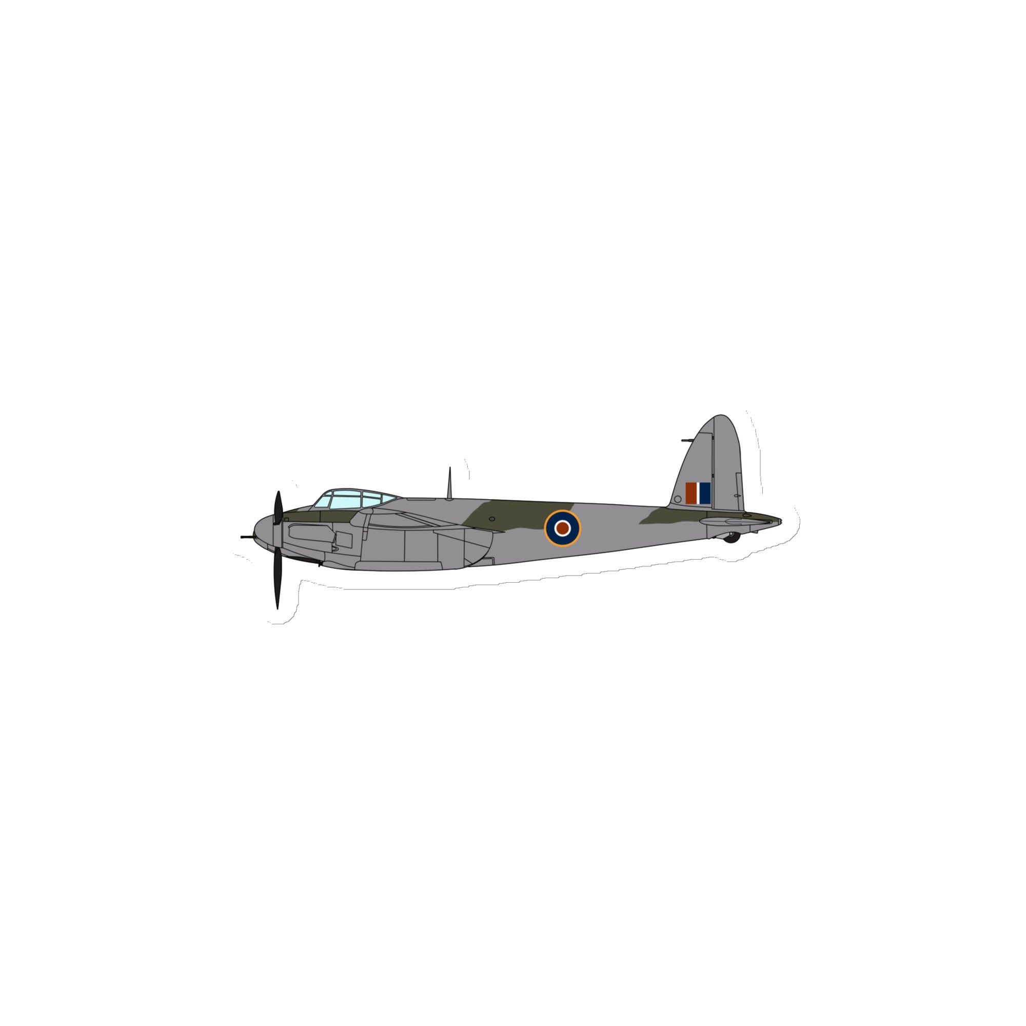 DH.98 Mosquito (Side View) Die Cut Magnet - I Love a Hangar