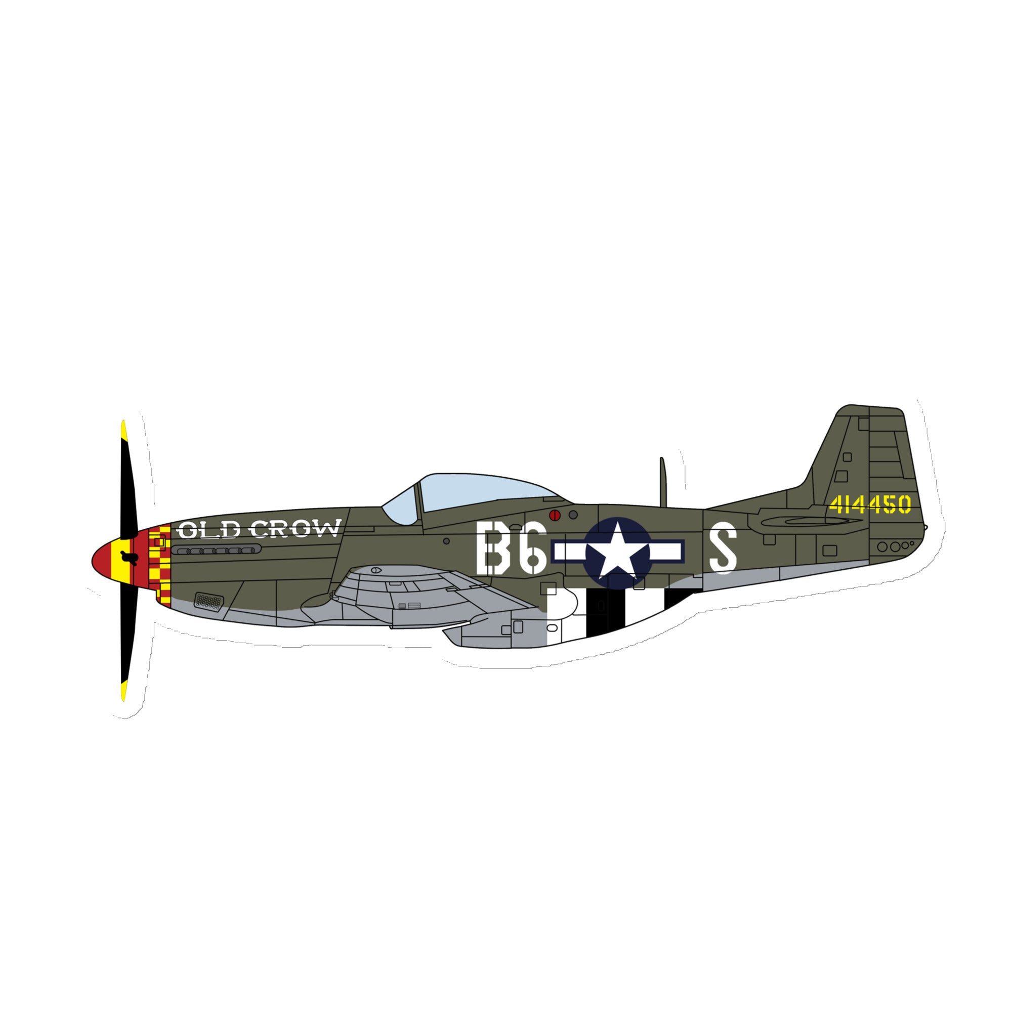 P-51 "Old Crow" (Side View) Die Cut Magnet - I Love a Hangar