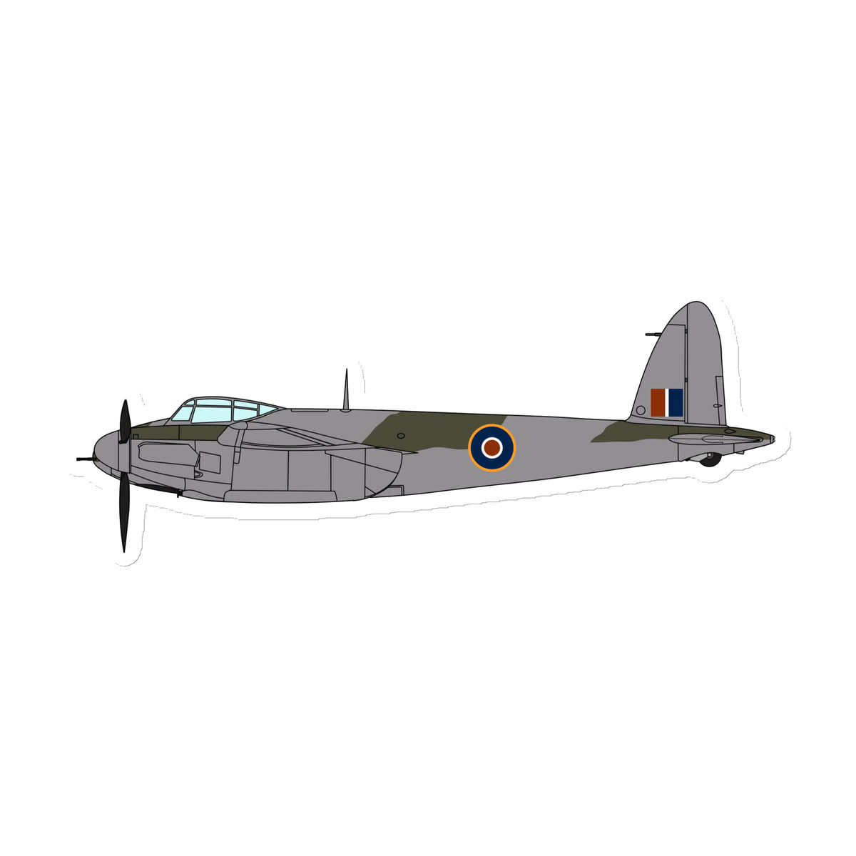 DH.98 Mosquito (Side View) Die Cut Magnet - I Love a Hangar
